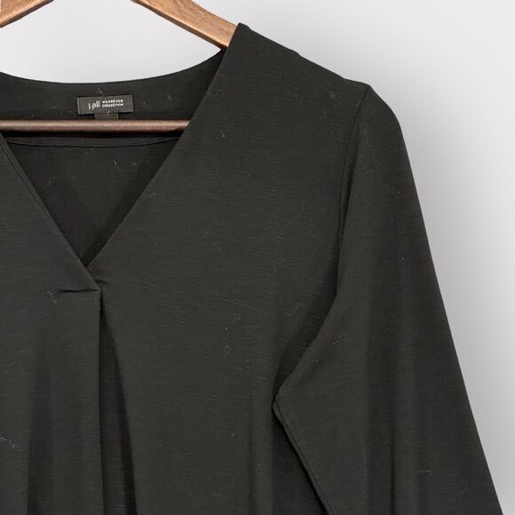 J. Jill Wearable Collection Tunic Top Women S Black V‎ Neck Rayon Stretch X68 - Picture 2 of 12